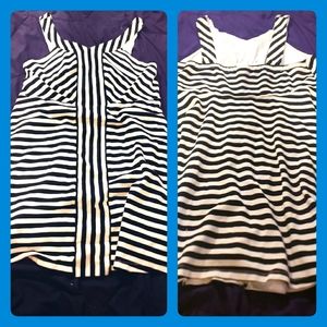 Black and white striped dress